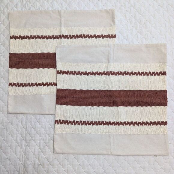 🍂 Fancy Homi Boho Pillow Covers Rust 18x18" Set of 2 New - Picture 4 of 9